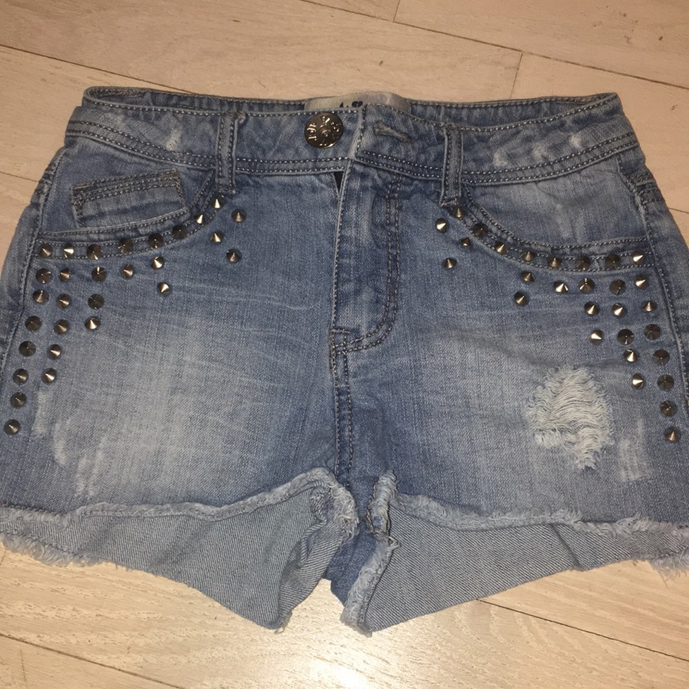 Jolt Denim Studded Shorts
